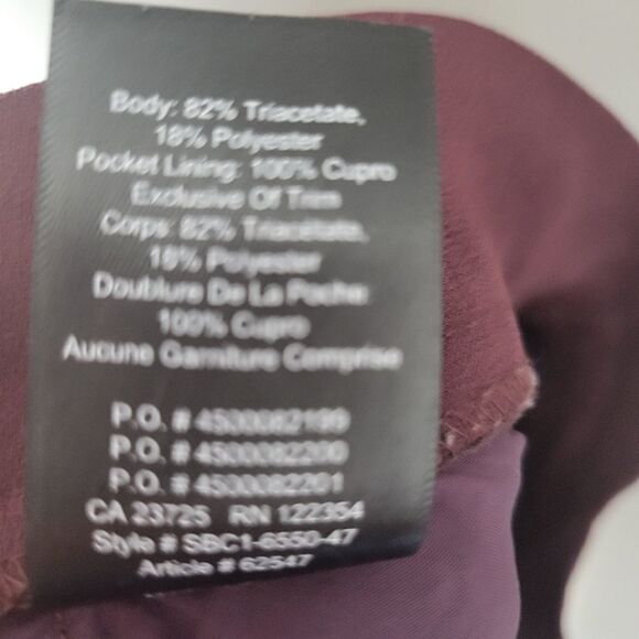 Aritzia Babaton Conan Pant Burgundy White Stripe 0 - Picture 4 of 4